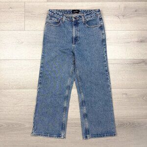 Frank and Oak Womens Cropped Blue Denim Jeans Size 27